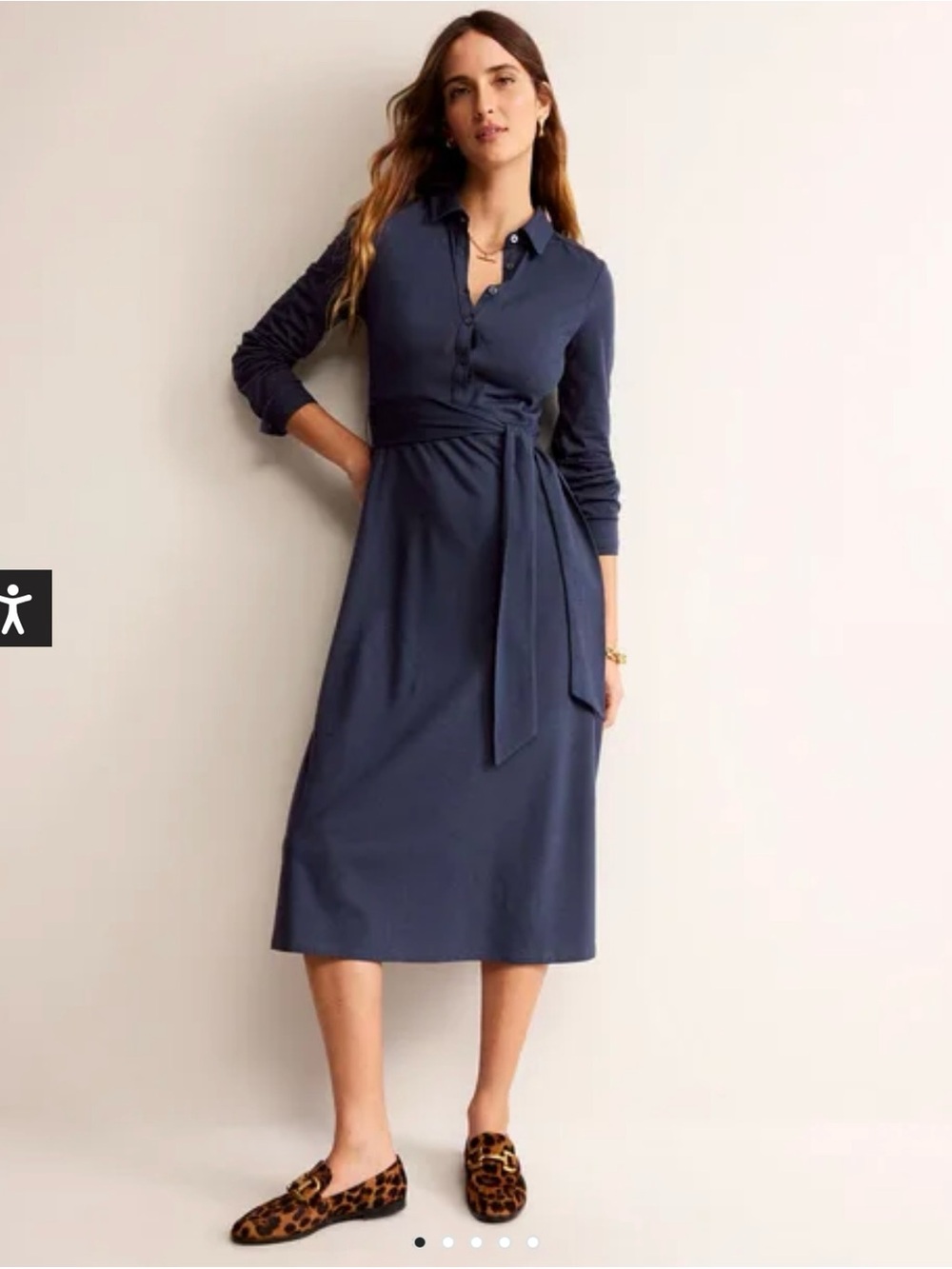 Boden Laura Jersey Midi Shirt Dress, Size 4 Long